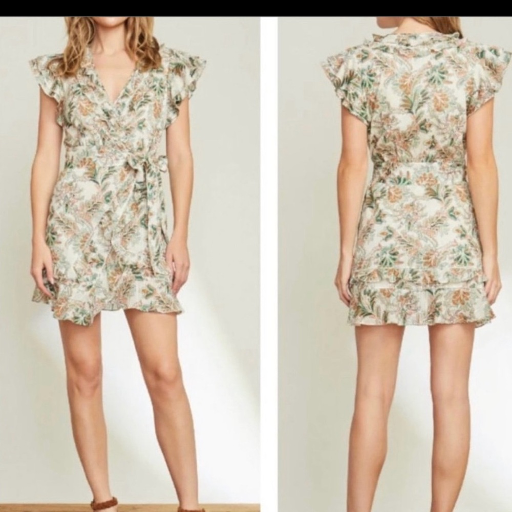 VERONICA BEARD Itzel Belted Floral Cotton Mini Dress Sz M/6